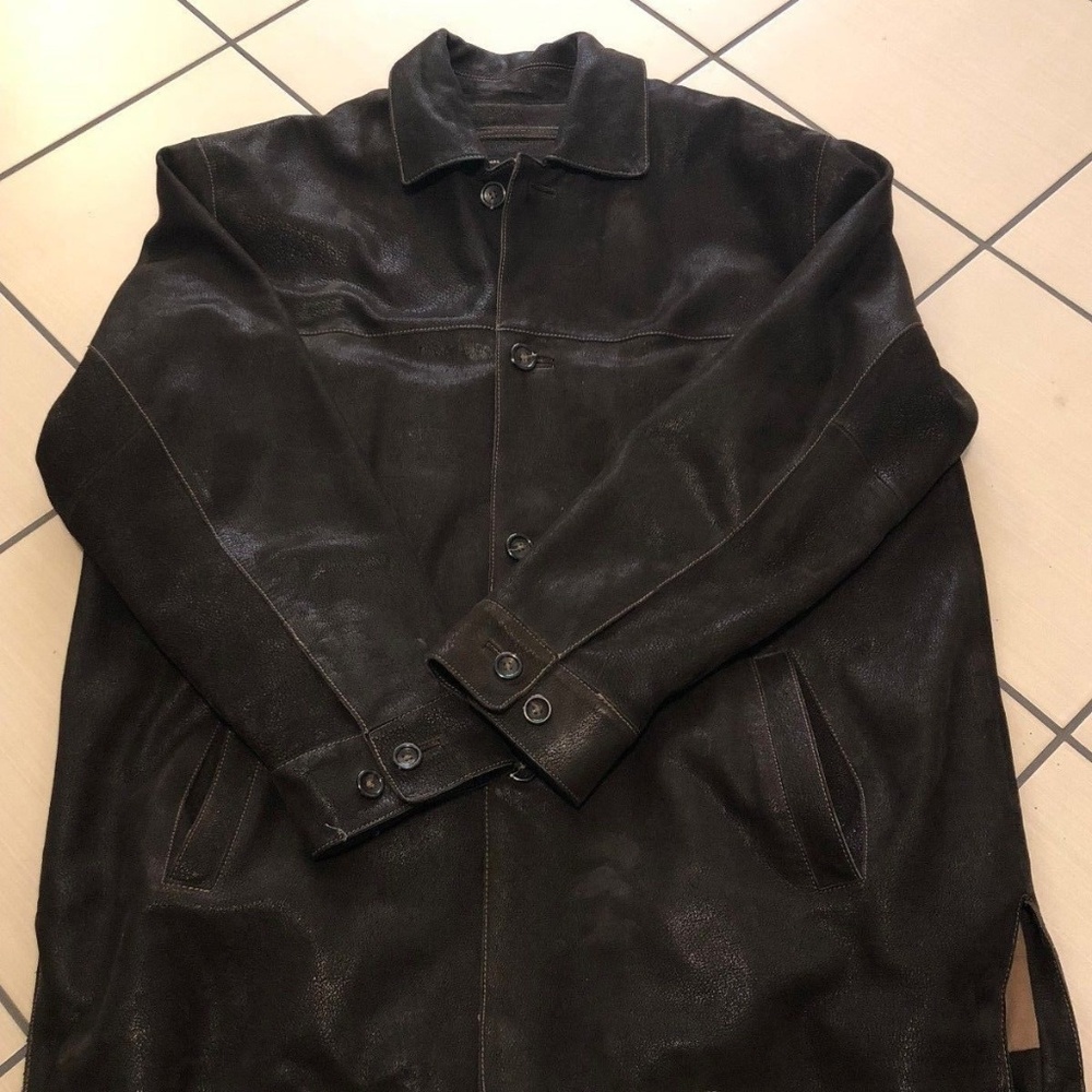 MARC NEW YORK MEN LEATHER JACKET - DARK BROWN